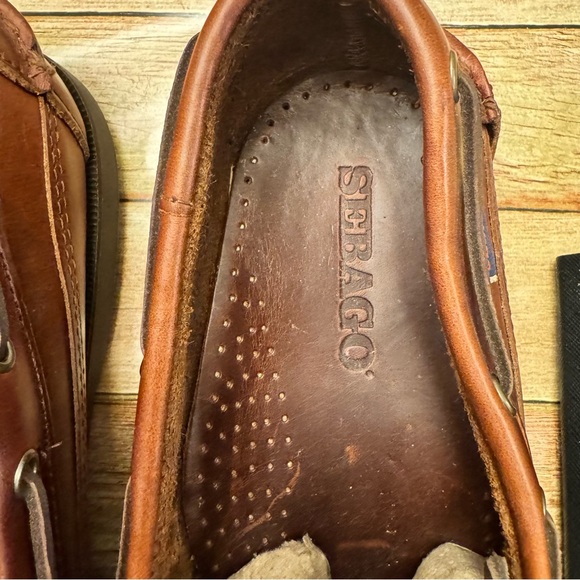 Sebago Rich Brown Leather Boat Shoes - Picture 6 of 10